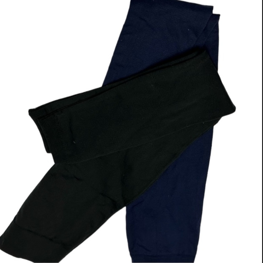 NEW SET  Navy & Black Set Of Fleece Leggings (1 Black/1 Navy) Size O/S Fits Most